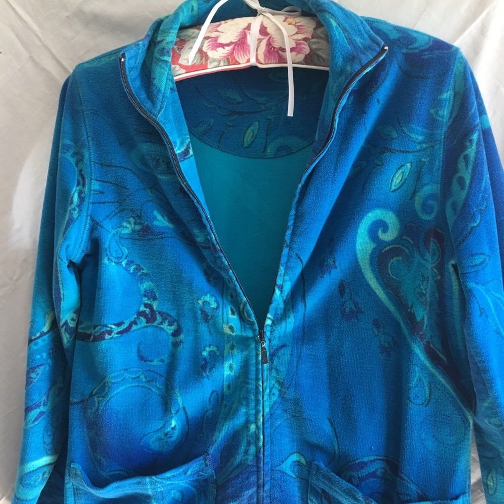 Chico’s Turquoise ZIP Front Jacket ~ L